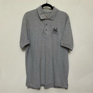 AS Sports Grey Missouri Embroidered Polo Shirt Size Large Preppy College